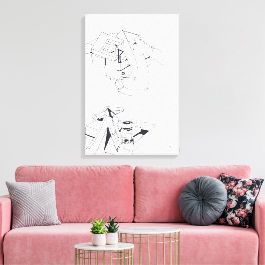 Gebouw Spelletjes afgeknotte brief tekening 10canv Canvas Afdruk (Insitu (Woonkamer))