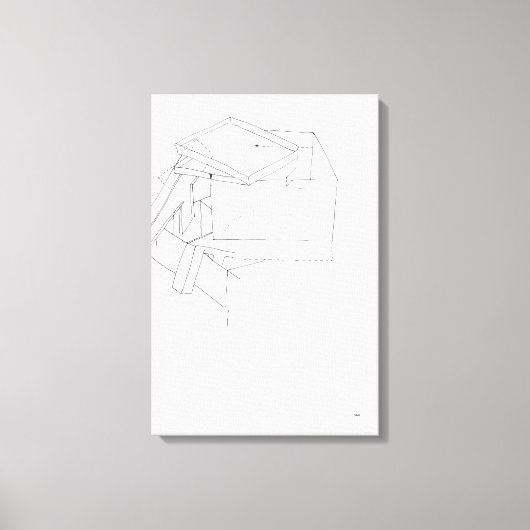 Gebouw Spelletjes Letters in de doos Tekening 9 C Canvas Afdruk (Voorkant)