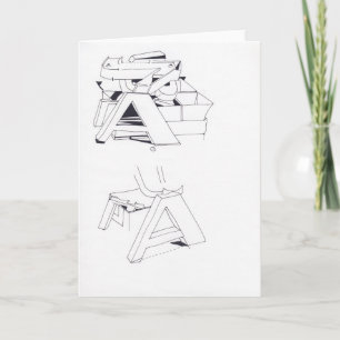 Gebouw Spelletjes met A Monogram Tekening 11 Kaart