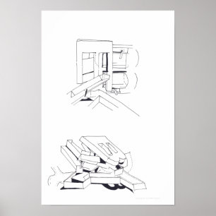 Gebouw Spelletjes met Letters Tekening 8 Poster