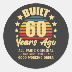 Gebouwd 60 jaar geleden Alle onderdelen origineel Ronde Sticker