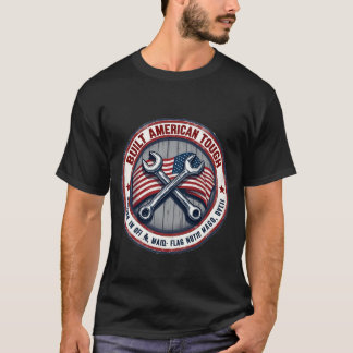 Gebouwd Amerikaans stoer T-shirt
