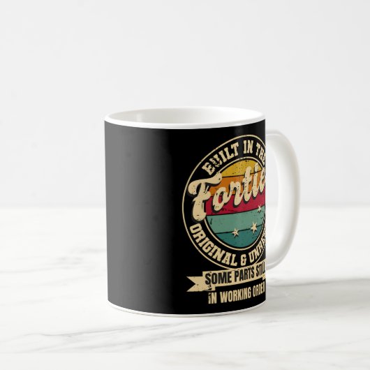 Gebouwd in de veertiger originele ongerestaureerde koffiemok (Voorkant rechts)