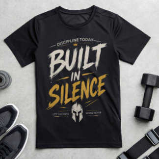Gebouwd in stilte Discipline Gym Motivatie T-Shirt