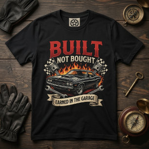 Gebouwd Niet Gekocht Garage Vintage Automechanicie T-shirt