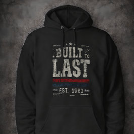 Gebouwd om te blijven Vintage 1983 Gedistrobeerde  Hoodie