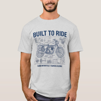 Gebouwd Om Te Rijden Vintage Motorfiets Technisch T-shirt