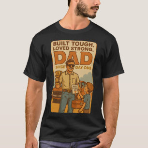 Gebouwd stoere geliefde sterke vader t-shirt