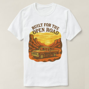 Gebouwd voor de Retro Truck Art van de Open Weg T-shirt