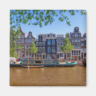Gebouwen en kanaal in Amsterdam, Nederland Magneet