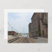 Gebouwen en overstroomde sporen in Burlington, Iow Briefkaart (Voorkant / Achterkant)