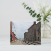 Gebouwen en treinrails in Burlington, Iowa Briefkaart (Staand voorkant)