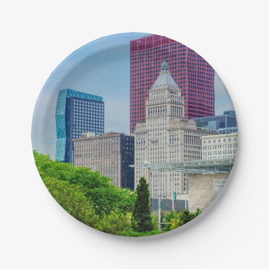 Gebouwen in Chicago Papieren Bordje (Voorkant)