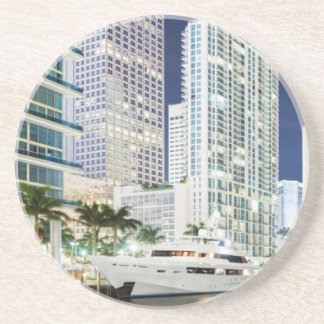 Gebouwen langs de rivier de Miami Zandsteen Onderzetter