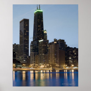 Gebouwen langs het centrum van Chicago Poster