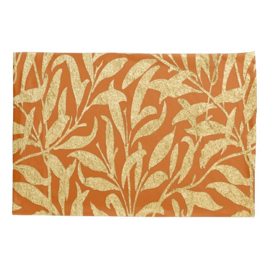 gebrand Sinaasappel en gouden bladzijden patroon Kussensloop (Achterkant)