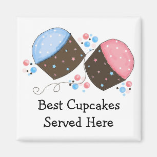 Gebrande Cupcakes met Schattige Tekst Magneet
