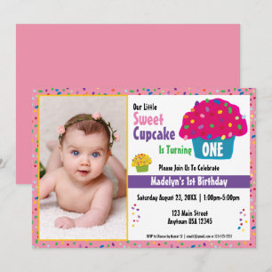 Gebrande Cupcakes Regenboog Strooisel Whimsical Ba Kaart