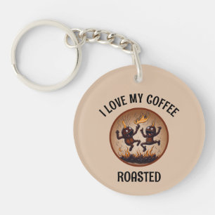 Gebrande koffie Acryl Sleutelhanger