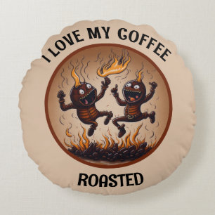 Gebrande koffie rond kussen