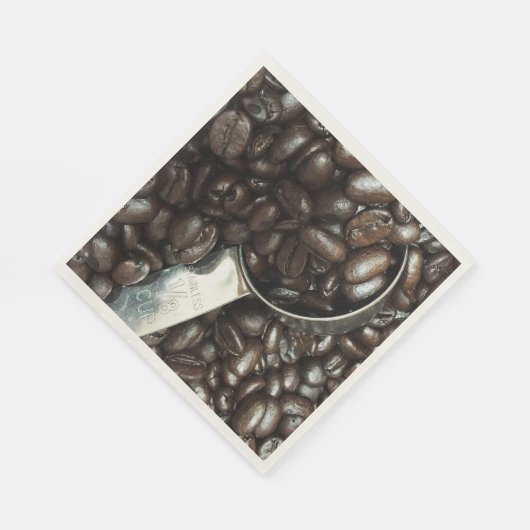 gebrande koffiebonen met een zilverfilm servetten (Hoek)