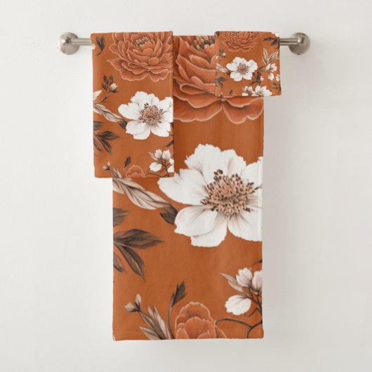 gebrande Sinaasappels bloemmotief Bad Handdoek (Insitu)