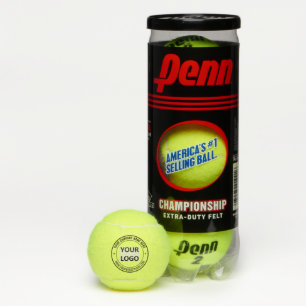 Gebrandmerkt bedrijfslogo en tekst tennisballen vo