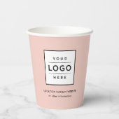 Gebrandmerkt Blush Roze Zakelijk Logo Papieren Bekers (Achterkant)