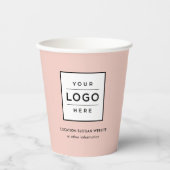Gebrandmerkt Blush Roze Zakelijk Logo Papieren Bekers (Voorkant)