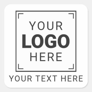 Gebrandmerkt logo en tekst vierkante sticker