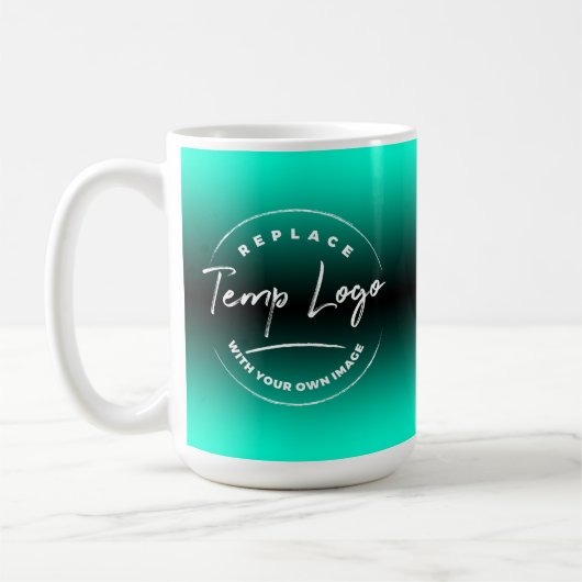 Gebrandmerkt met uw Corporate Logo Turquoise Ombre Koffiemok (Links)