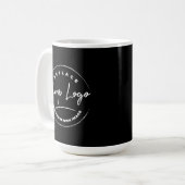 Gebrandmerkt met uw zakelijke Logo, zwart Koffiemok (Voorkant links)