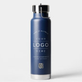 Gebrandmerkt Navy Logo QR Code Welzijn Waterfles (Links)