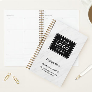Gebrandmerkt witte marmeren zakelijke weekplanner planner