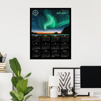 Gebrandmerkte 2027 wand logo kalender - Borealis A Poster