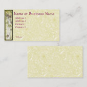 Gebrandmerkte glazen visitekaartje met bloemen (Voorkant / Achterkant)