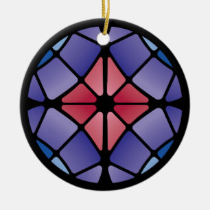 Gebrandschilderd Glas (Radiaal - Middernacht) Keramisch Ornament