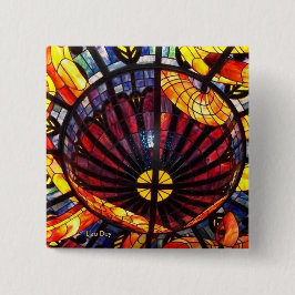 'Gebrandschilderd Glas'  Vierkante Knop Button 5,1 Cm