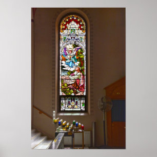 Gebrandschilderd raam van St. Fidelis, Victoria, K Poster