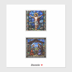 Gebrandschilderde christelijke kunstset – Kruisigi Sticker