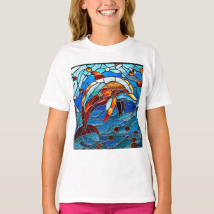 Gebrandschilderde dolfijn t-shirt