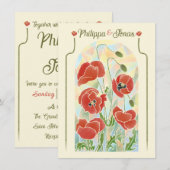 Gebrandschilderde klaprozen kaart (Voorkant / Achterkant)