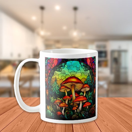 Gebrandschilderde rode paddestoelen fantasie koffiemok