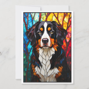 Gebrandschilderde stijl Berner Sennenhond Kaart
