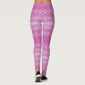 Gebreekt Stitch Pattern Orchid Pink ID208 Leggings (Achterkant)