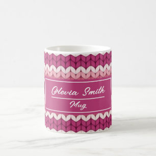 Gebreet Roze Zig Zag Koffiemok