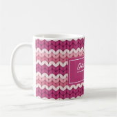 Gebreet Roze Zig Zag Koffiemok (Links)