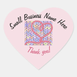 gebreid garen hart dank u kleine bedrijf Sticker