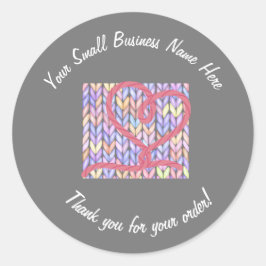 gebreid garen hart dank u kleine bedrijf Sticker