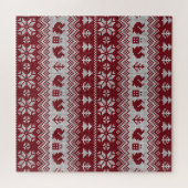 Gebreid, Kerstmis, eekhoorns, patroon. Legpuzzel (Horizontaal)